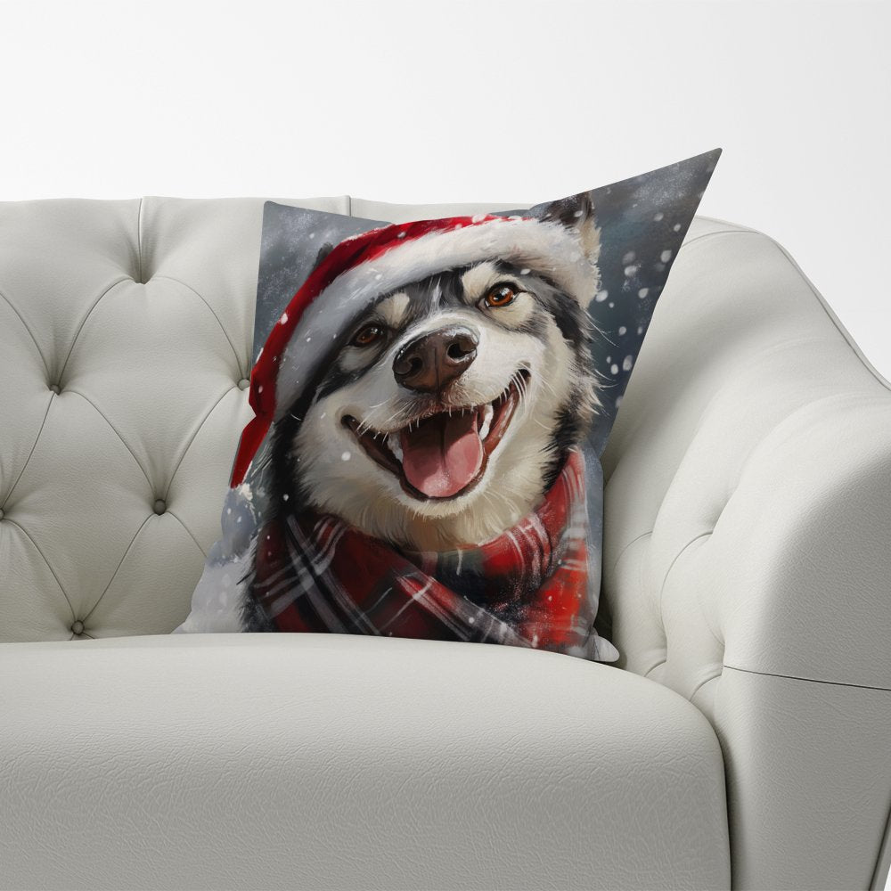 Christmas Husky Cushion