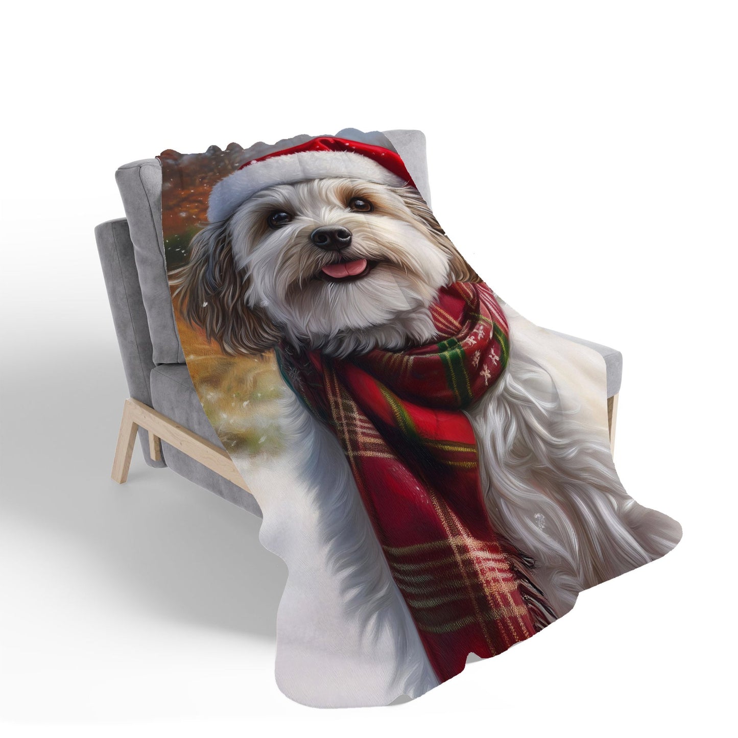 Christmas Havanese Sherpa Blanket