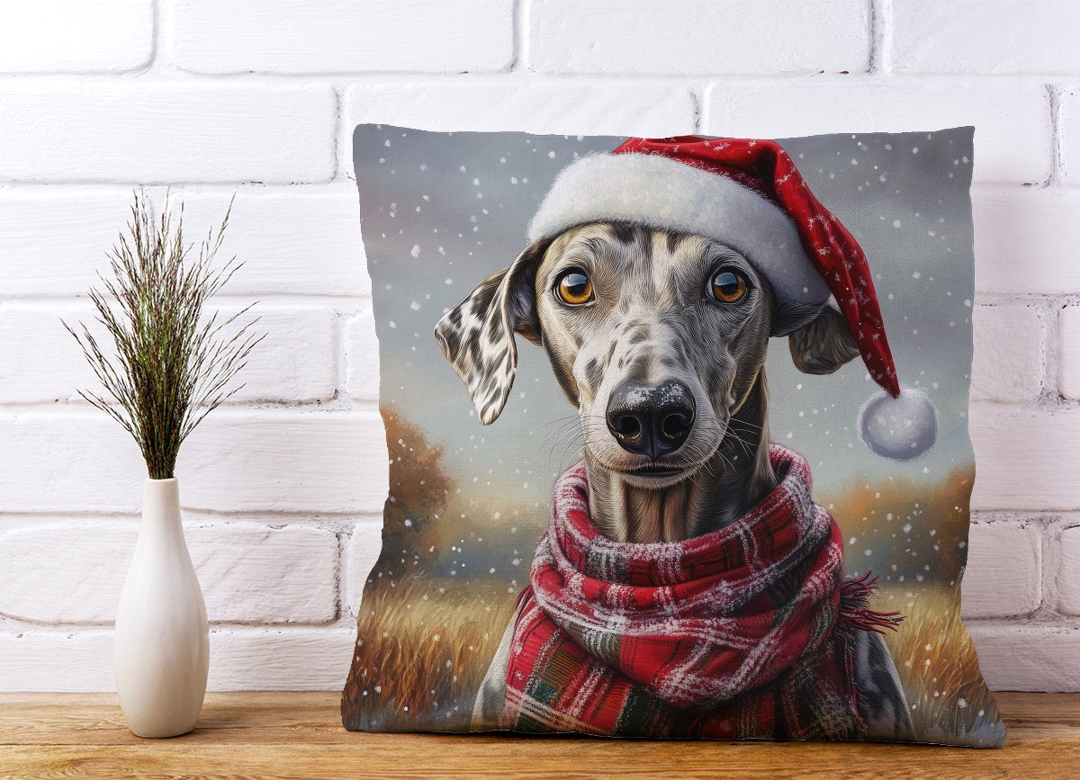 Snowy Christmas Greyhound Cushion
