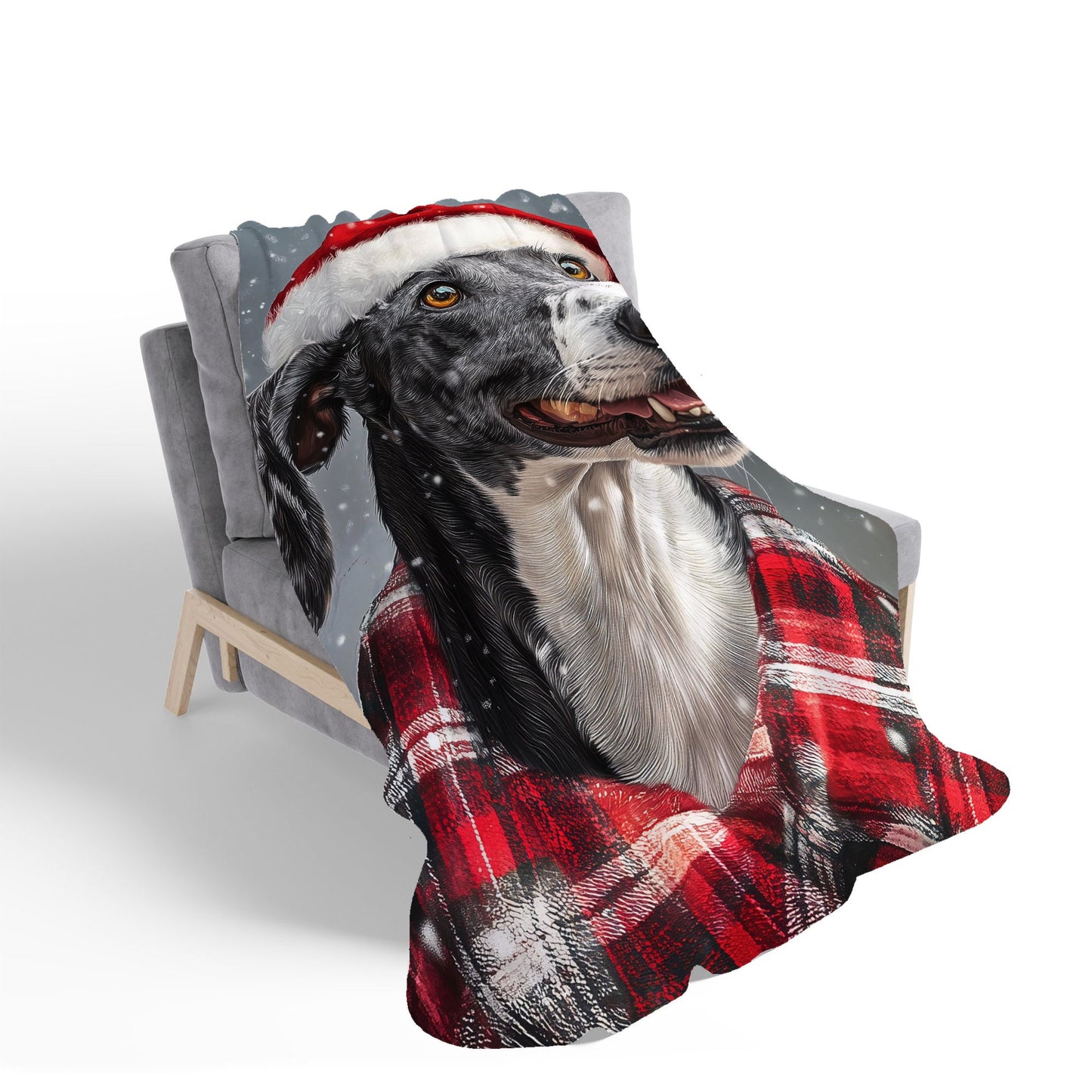 Christmas Greyhound Sherpa Blanket
