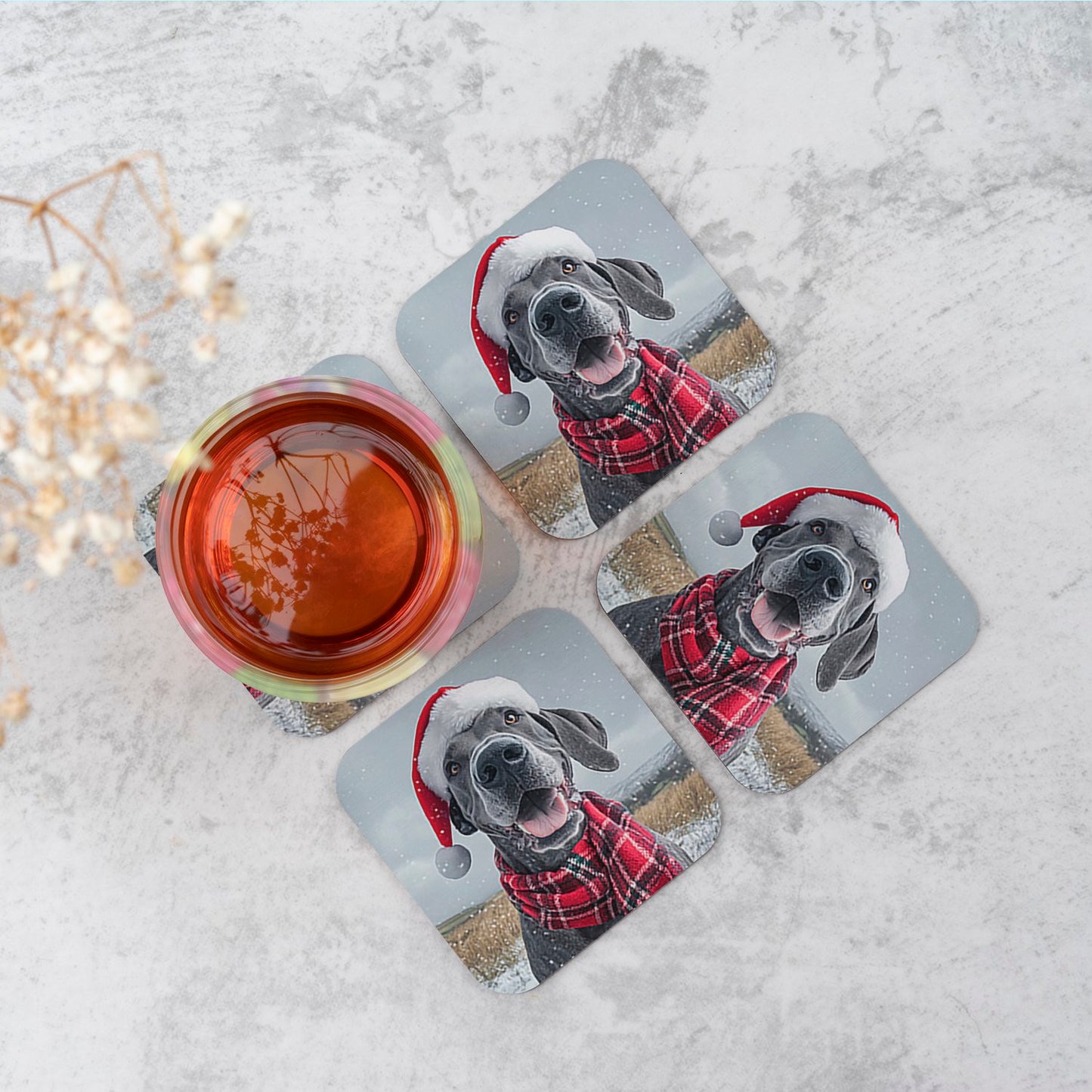 Christmas Great Dane Coasters