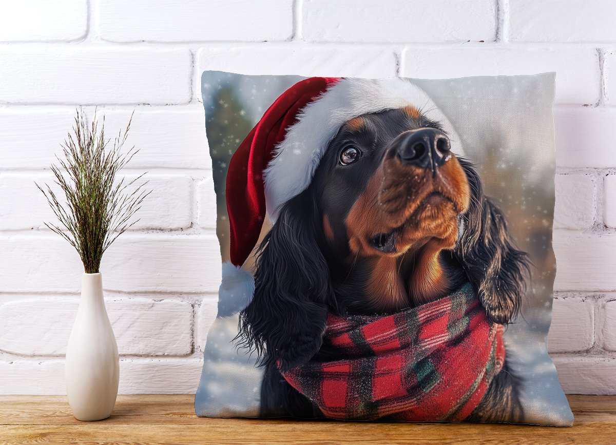 Christmas Gordon Setter Cushion