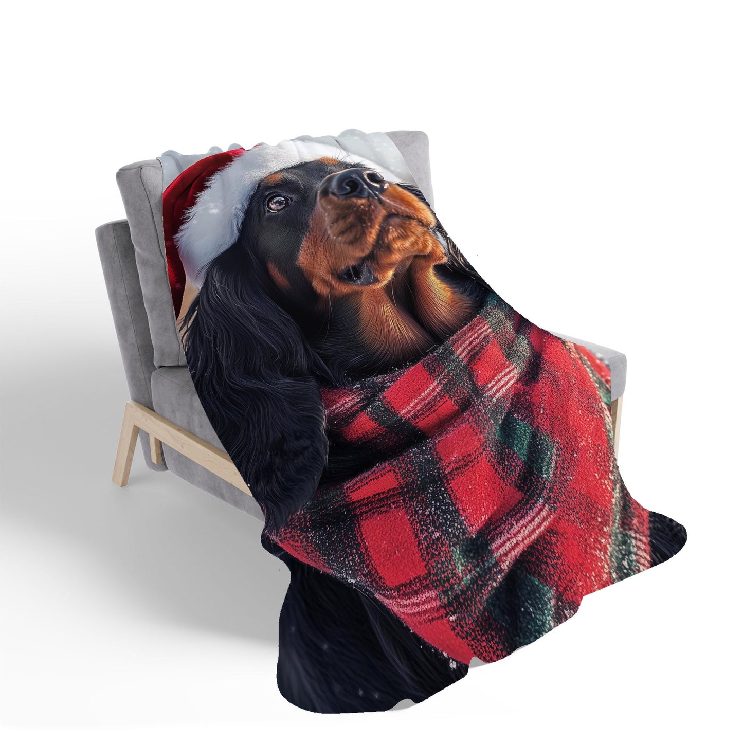 Christmas Gordon Setter Sherpa Blanket