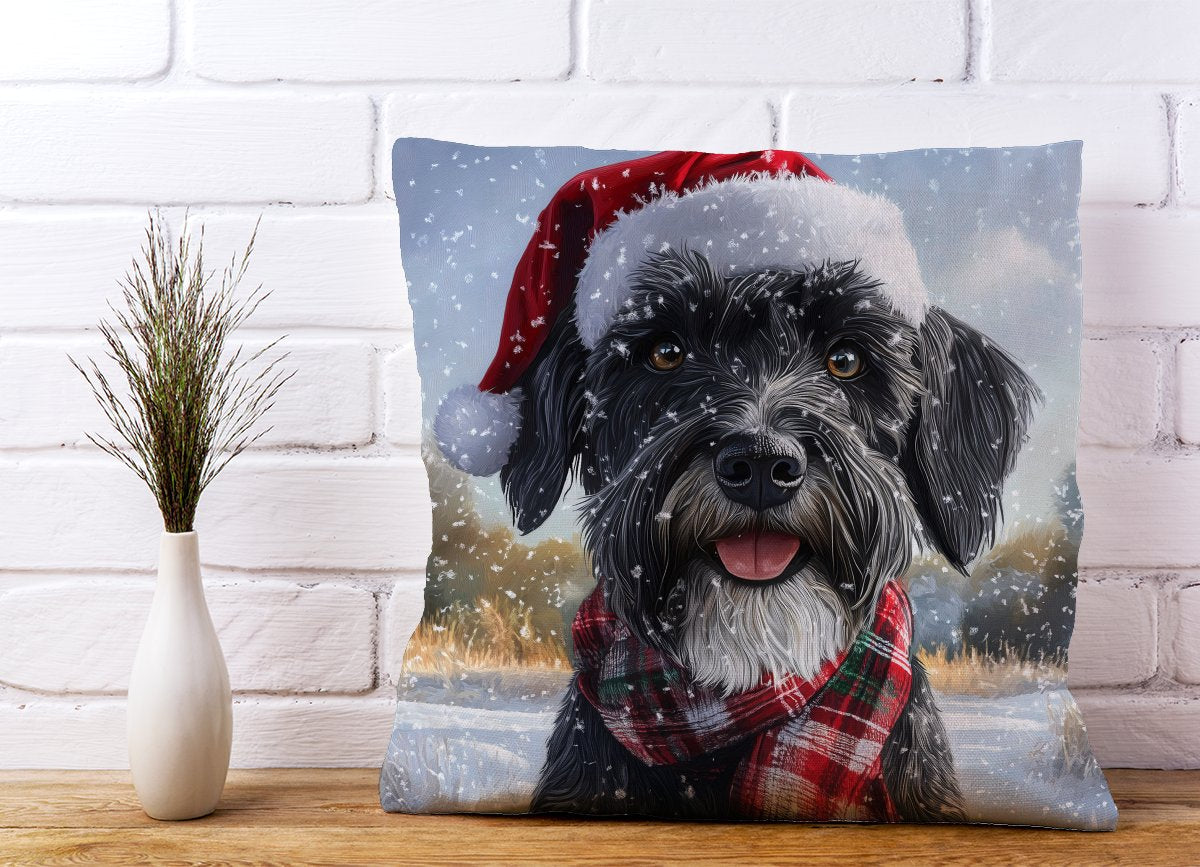 Snowy Christmas Giant Schnauzer Cushion