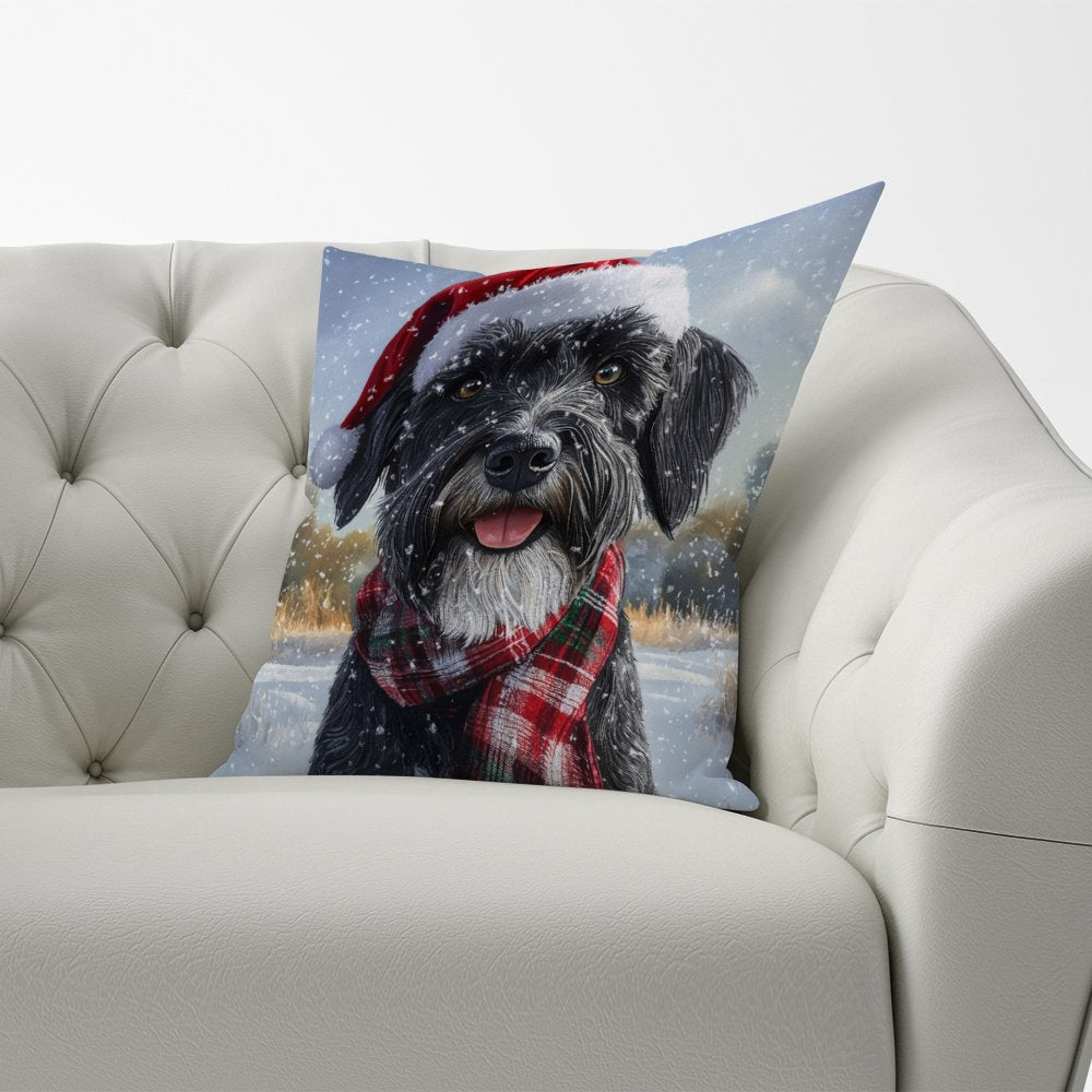 Snowy Christmas Giant Schnauzer Cushion