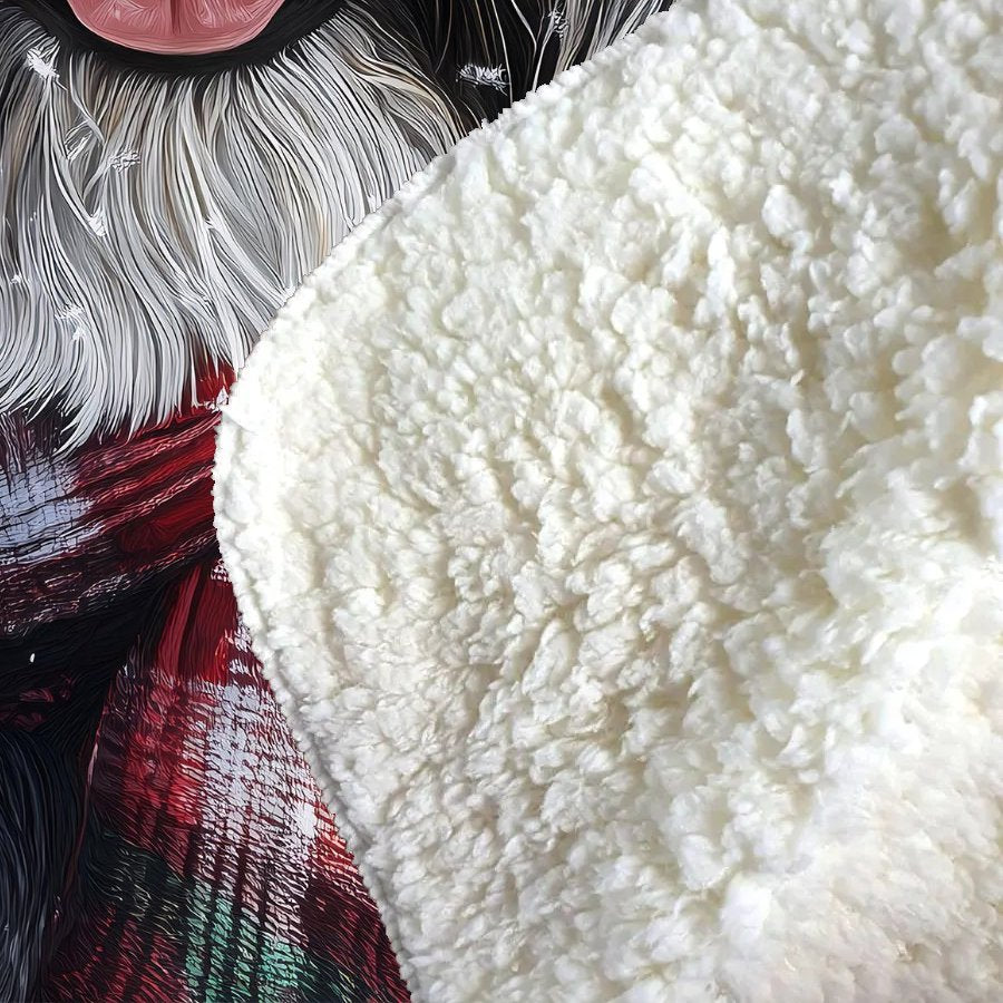 Snowy Christmas Giant Schnauzer Sherpa Blanket