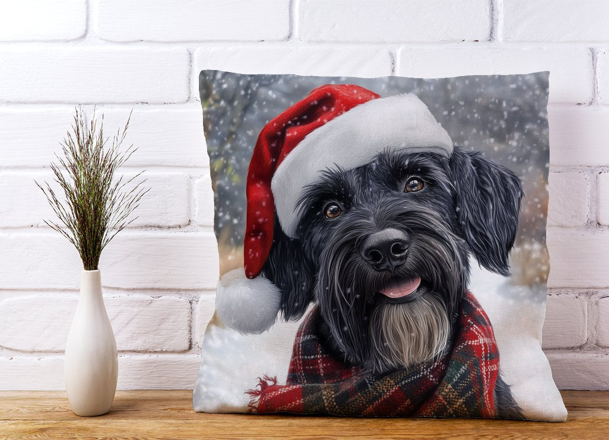 Christmas Giant Schnauzer Cushion