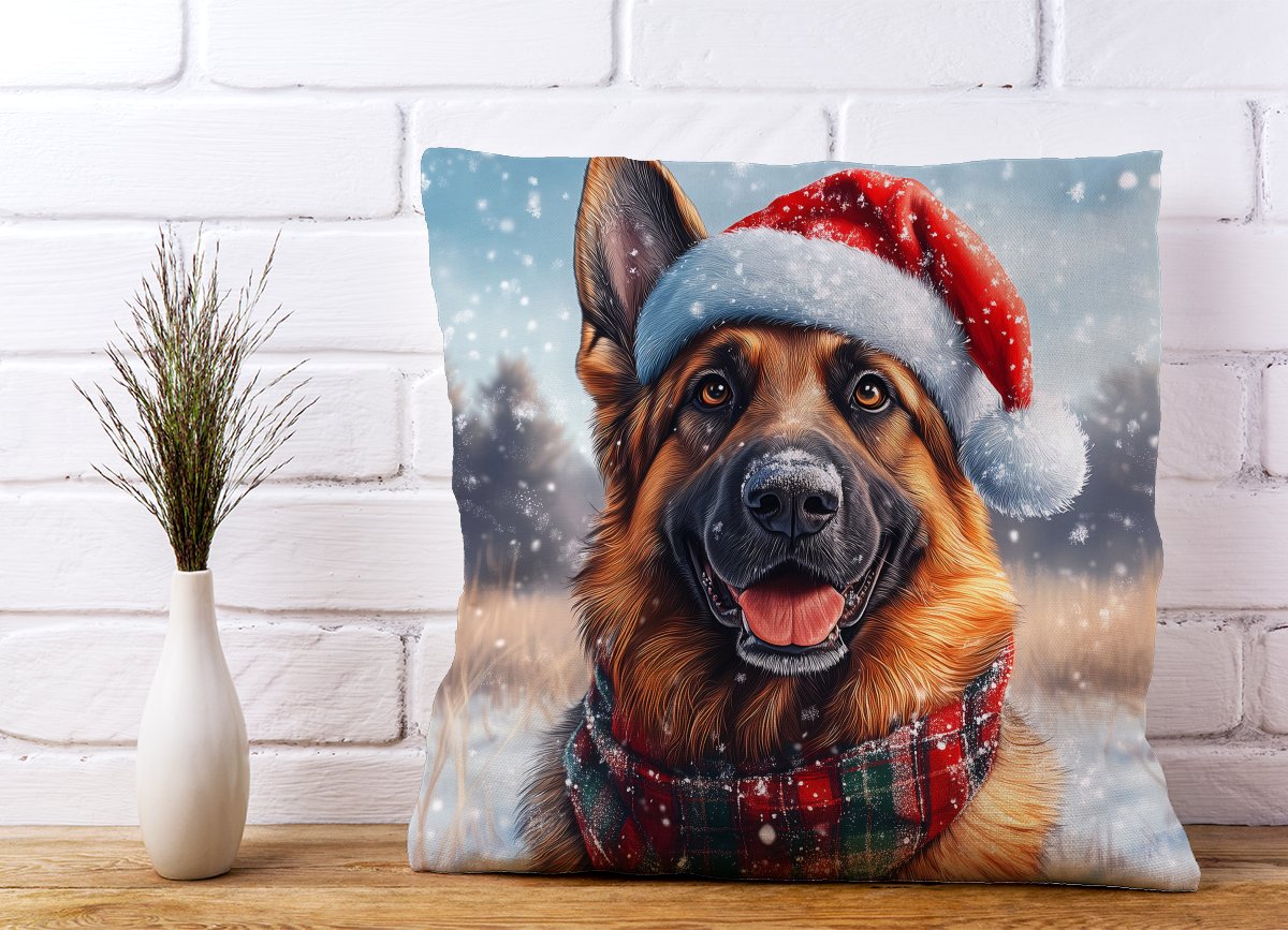 Christmas German Shepherd Cushion
