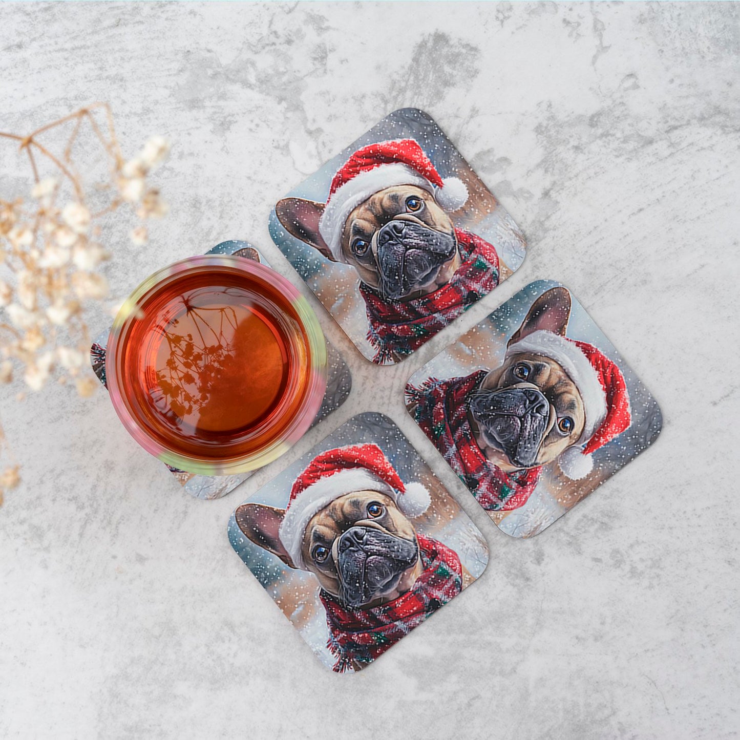 Christmas French Bulldog Coasters