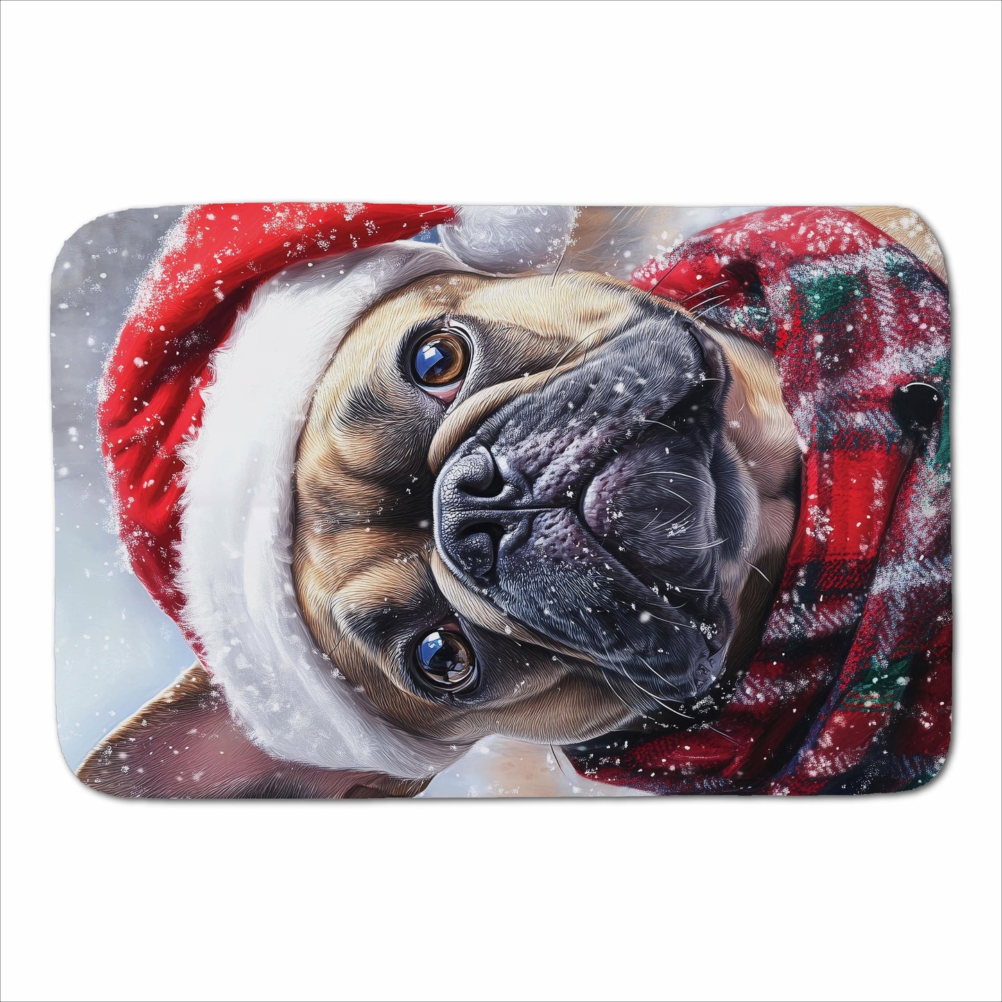 Christmas French Bulldog Sherpa Blanket