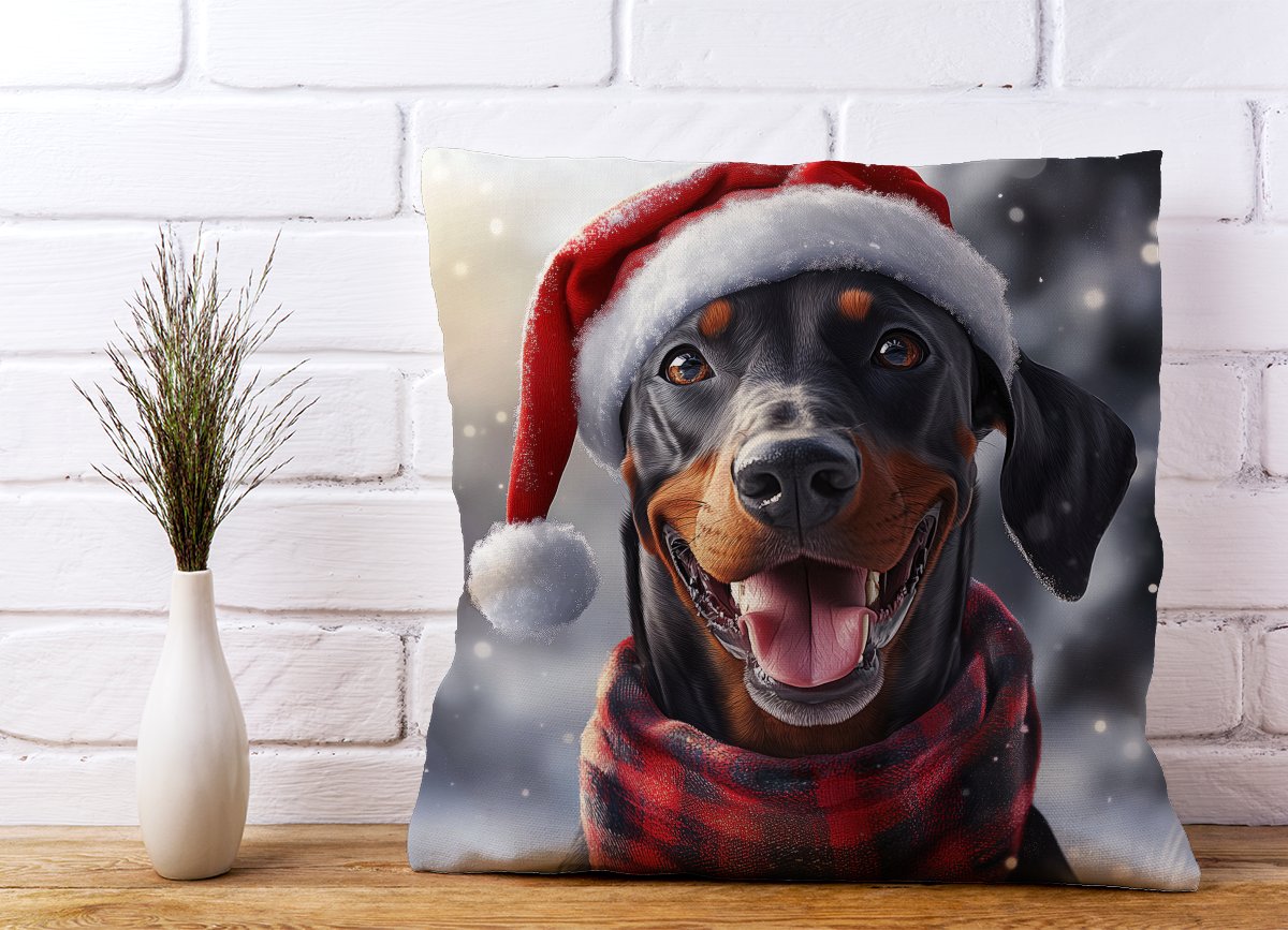 Christmas Doberman Cushion