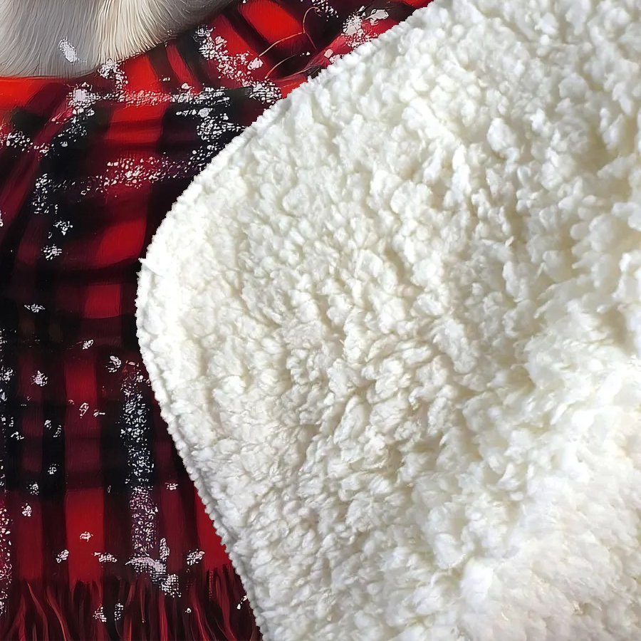 Christmas Dalmatian Sherpa Blanket