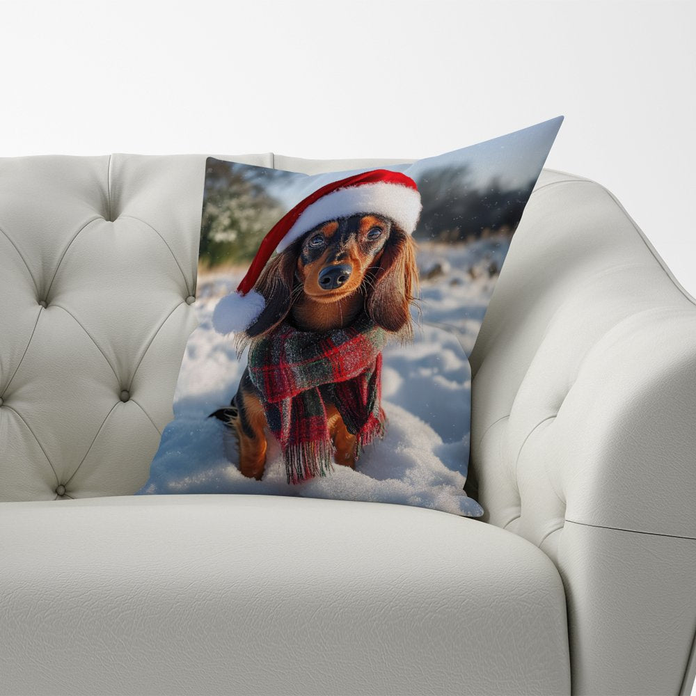 Christmas Dachshund Cushion