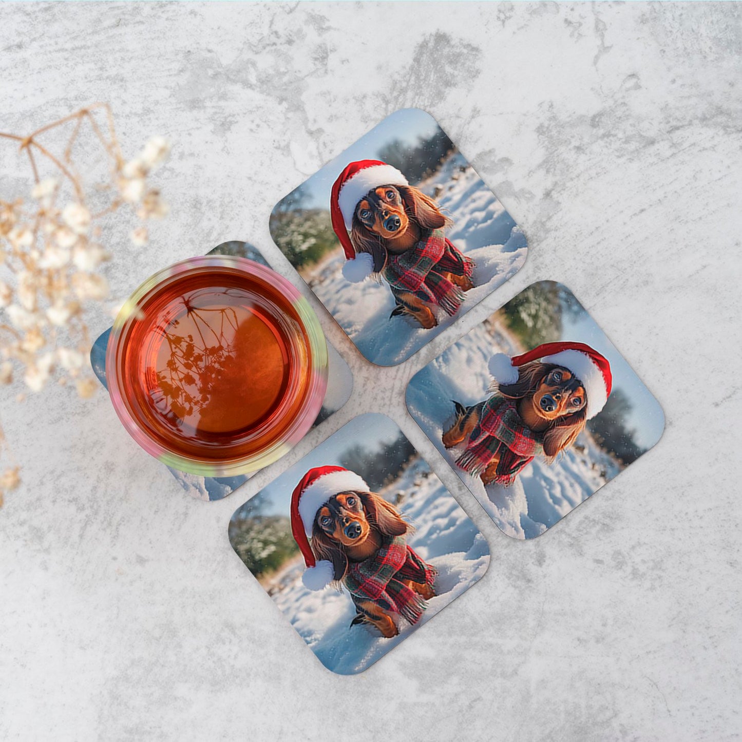 Christmas Dachshund Coasters