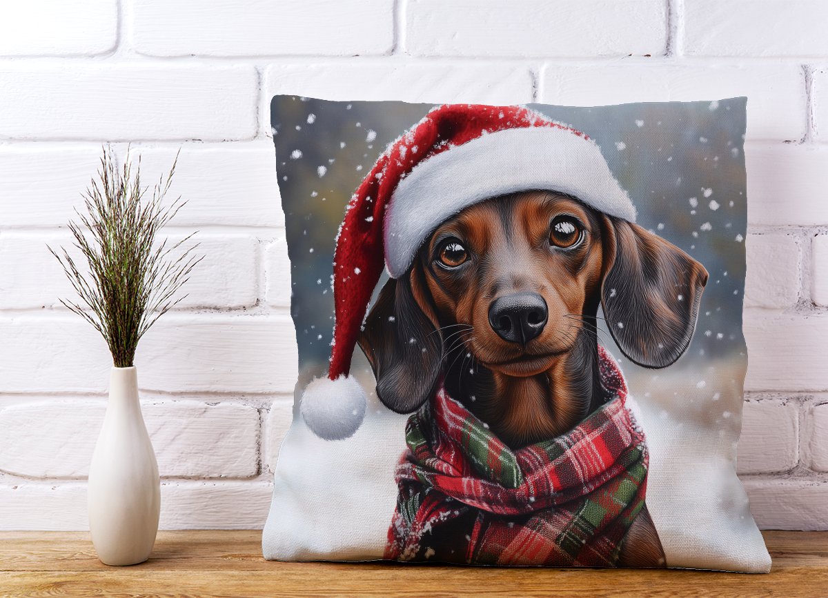 Christmas Dachschund Cushion