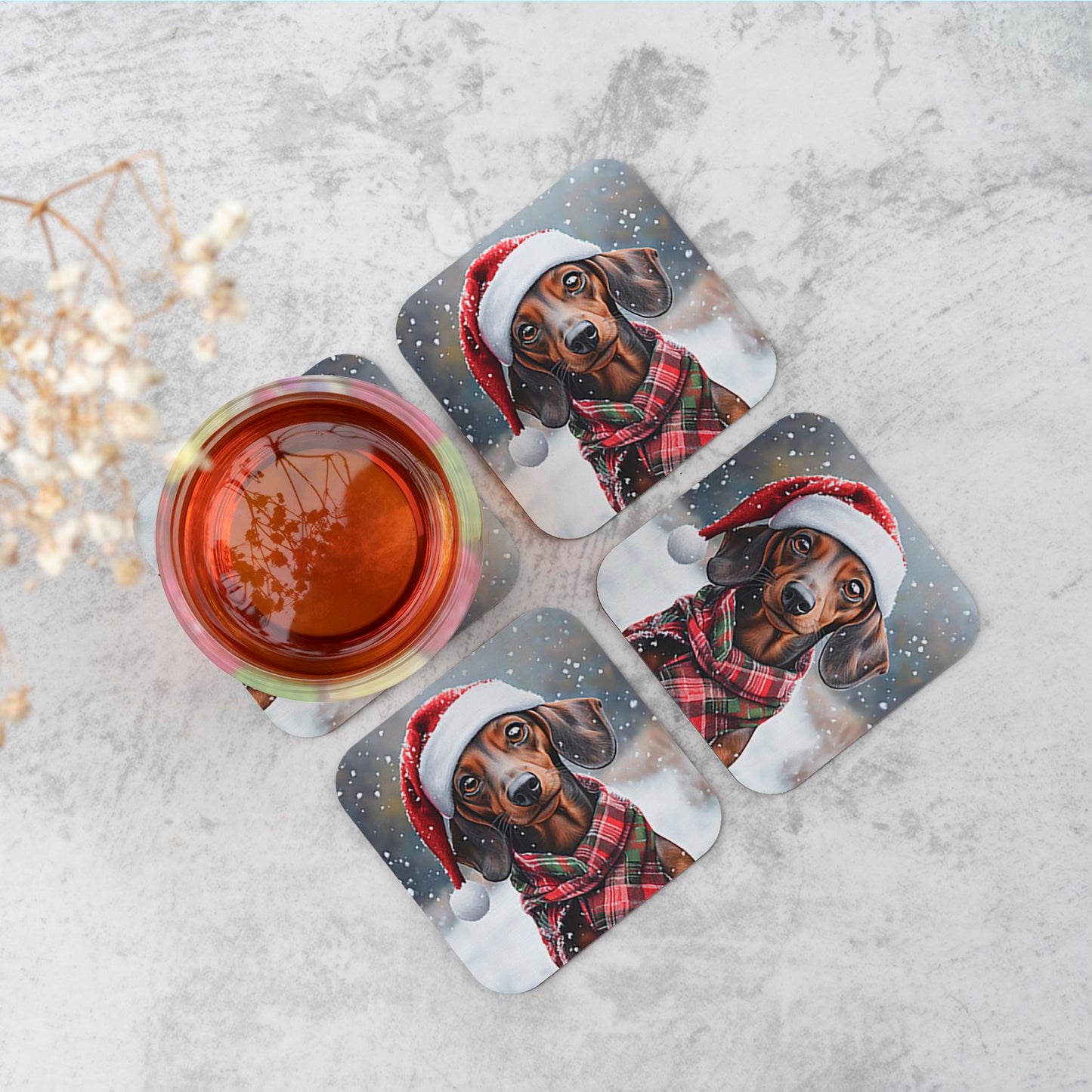 Christmas Dachschund Coasters