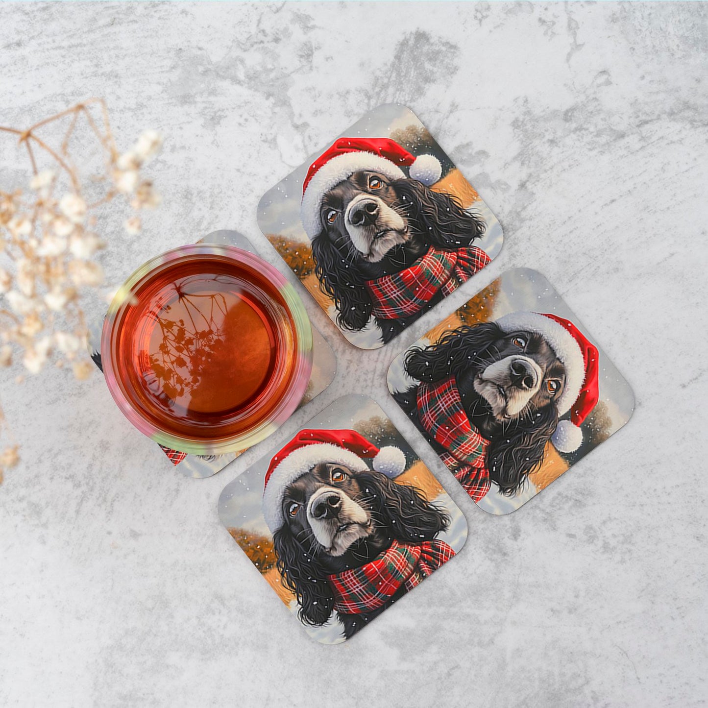 Christmas Cocker Spaniel Coasters