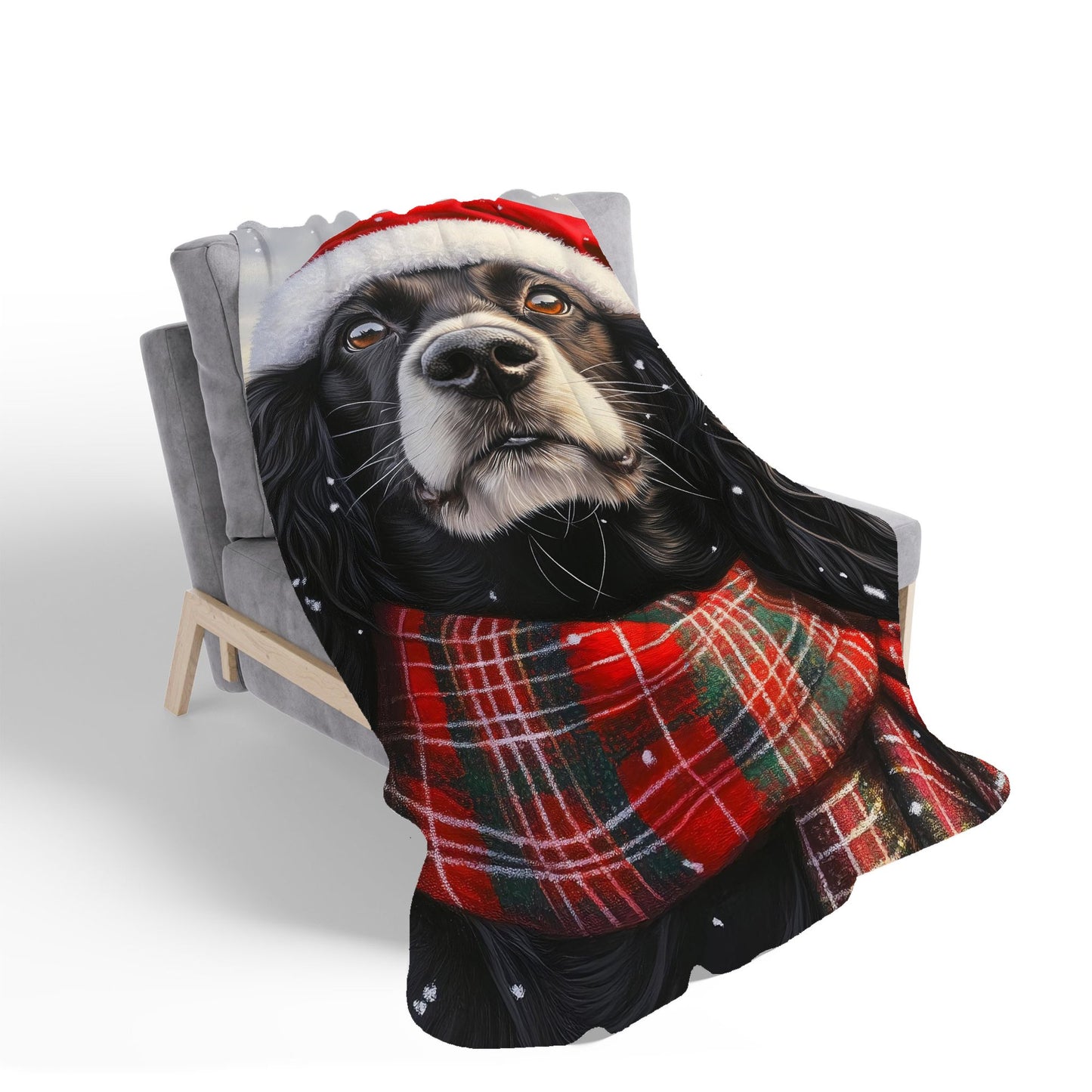 Christmas Cocker Spaniel Sherpa Blanket