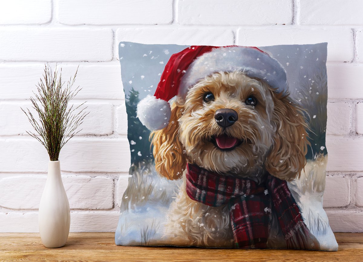 Christmas Cockapoo Cushion