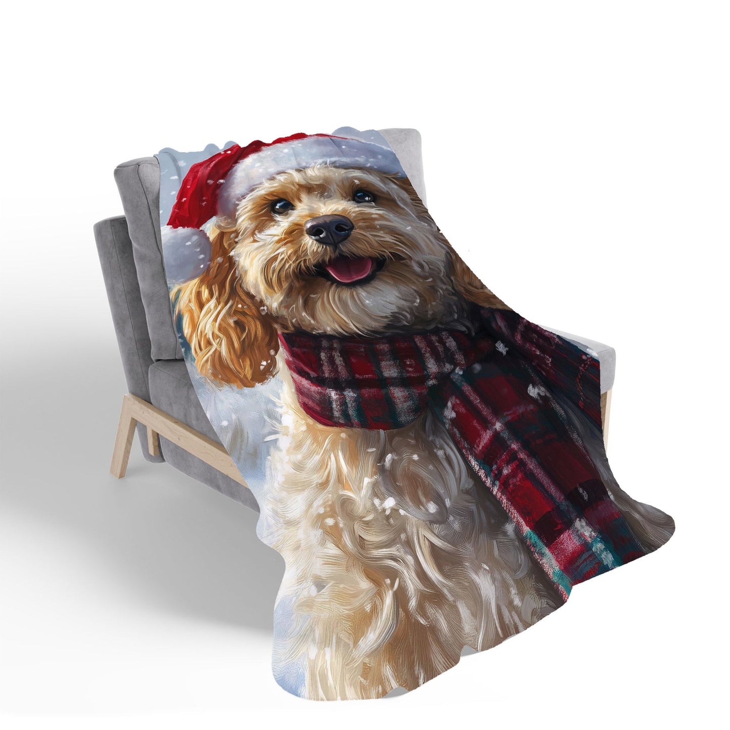 Christmas Cockapoo Sherpa Blanket