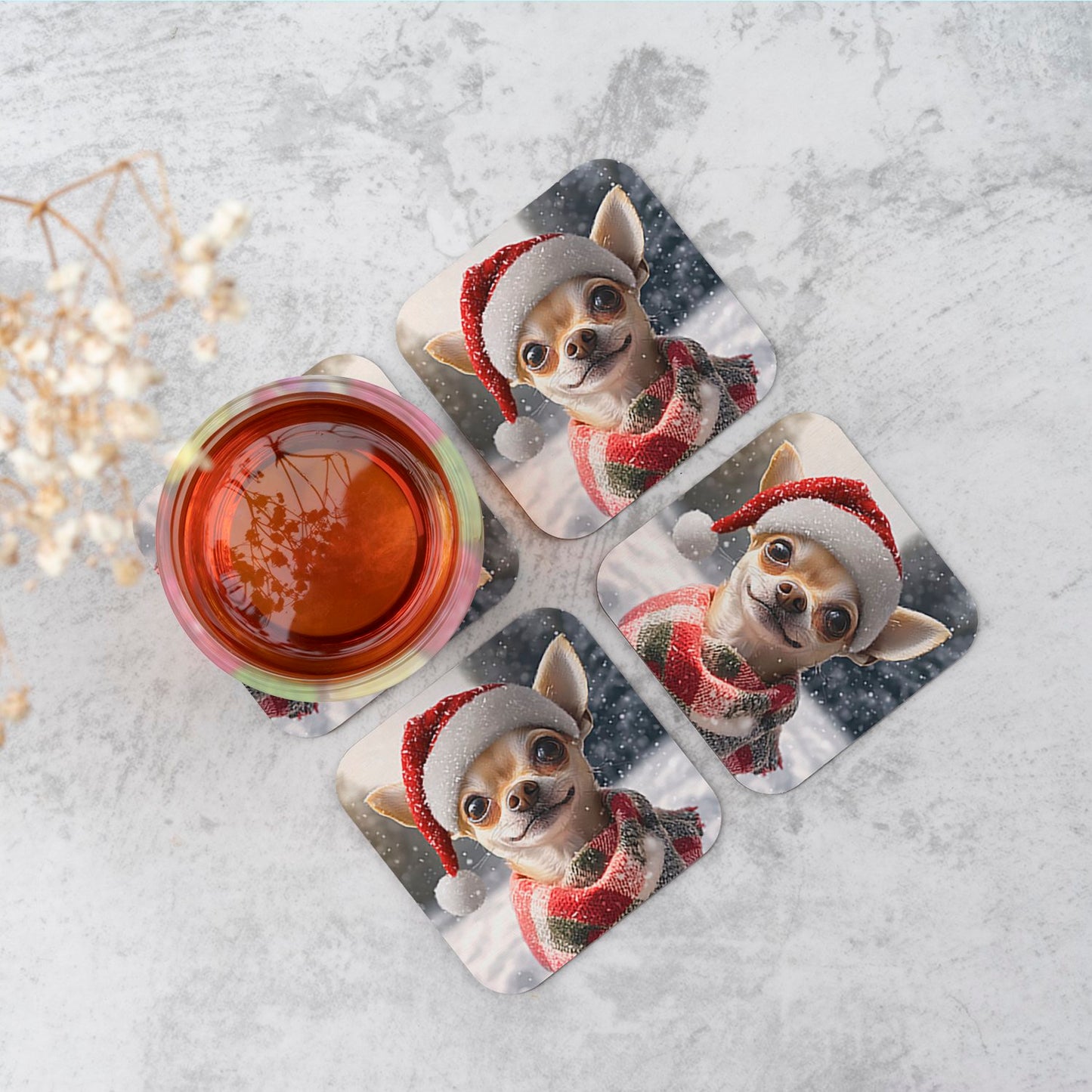 Christmas Chihuahua Coasters