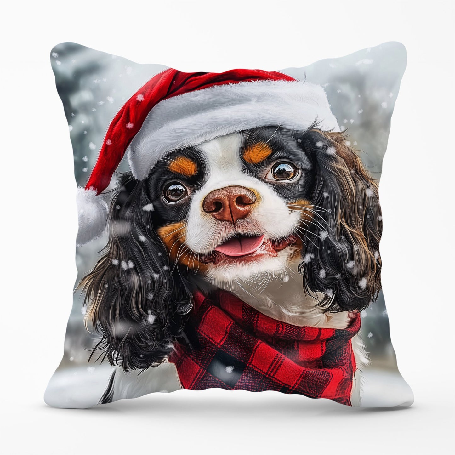 Christmas Cavalier King Charles Spaniel Cushion