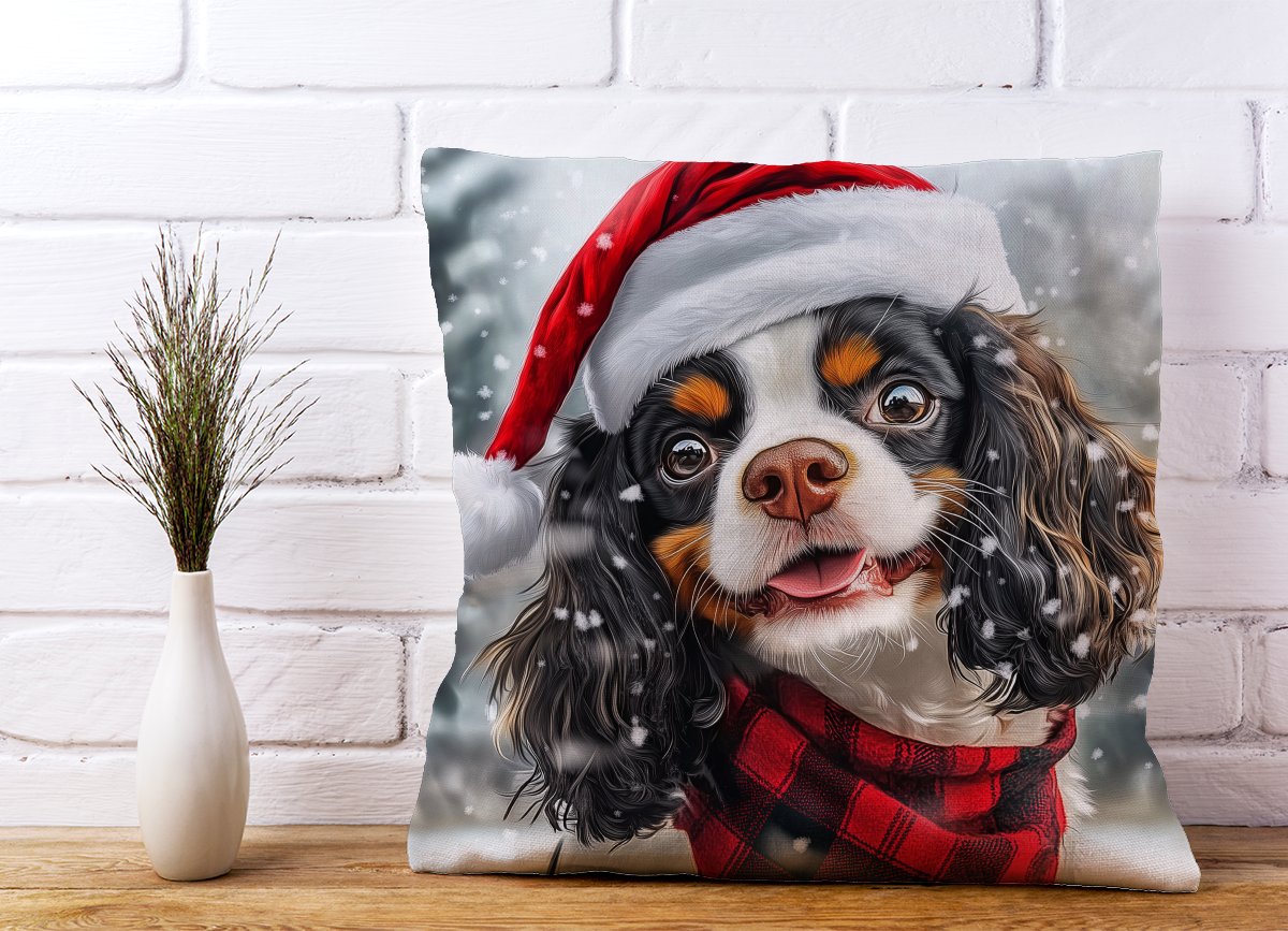 Christmas Cavalier King Charles Spaniel Cushion