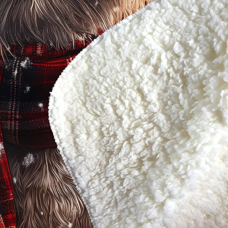 Snowy Christmas Cairn Terrier Sherpa Blanket