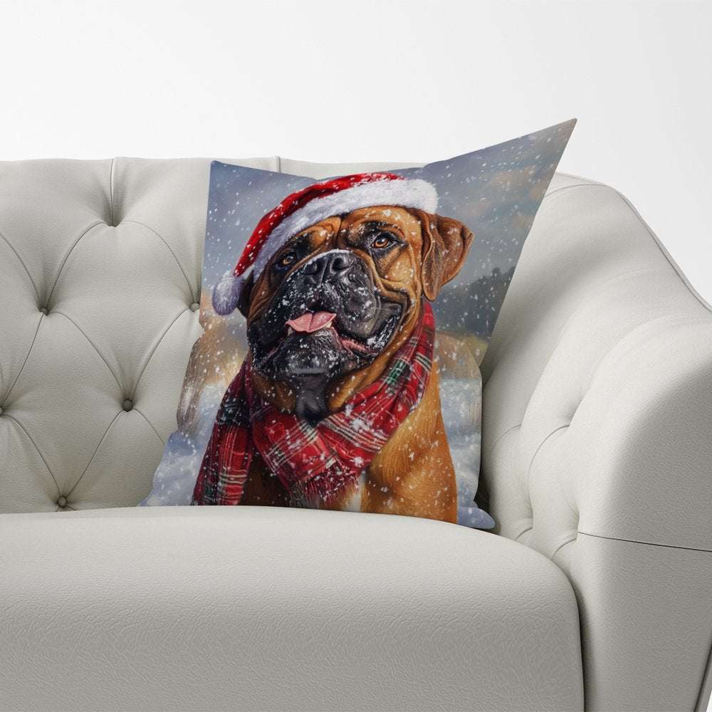 Christmas Bullmastiff Cushion