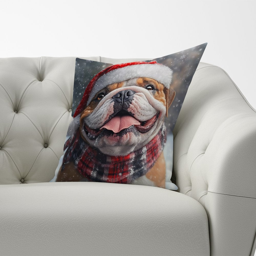 Christmas Bulldog Cushion