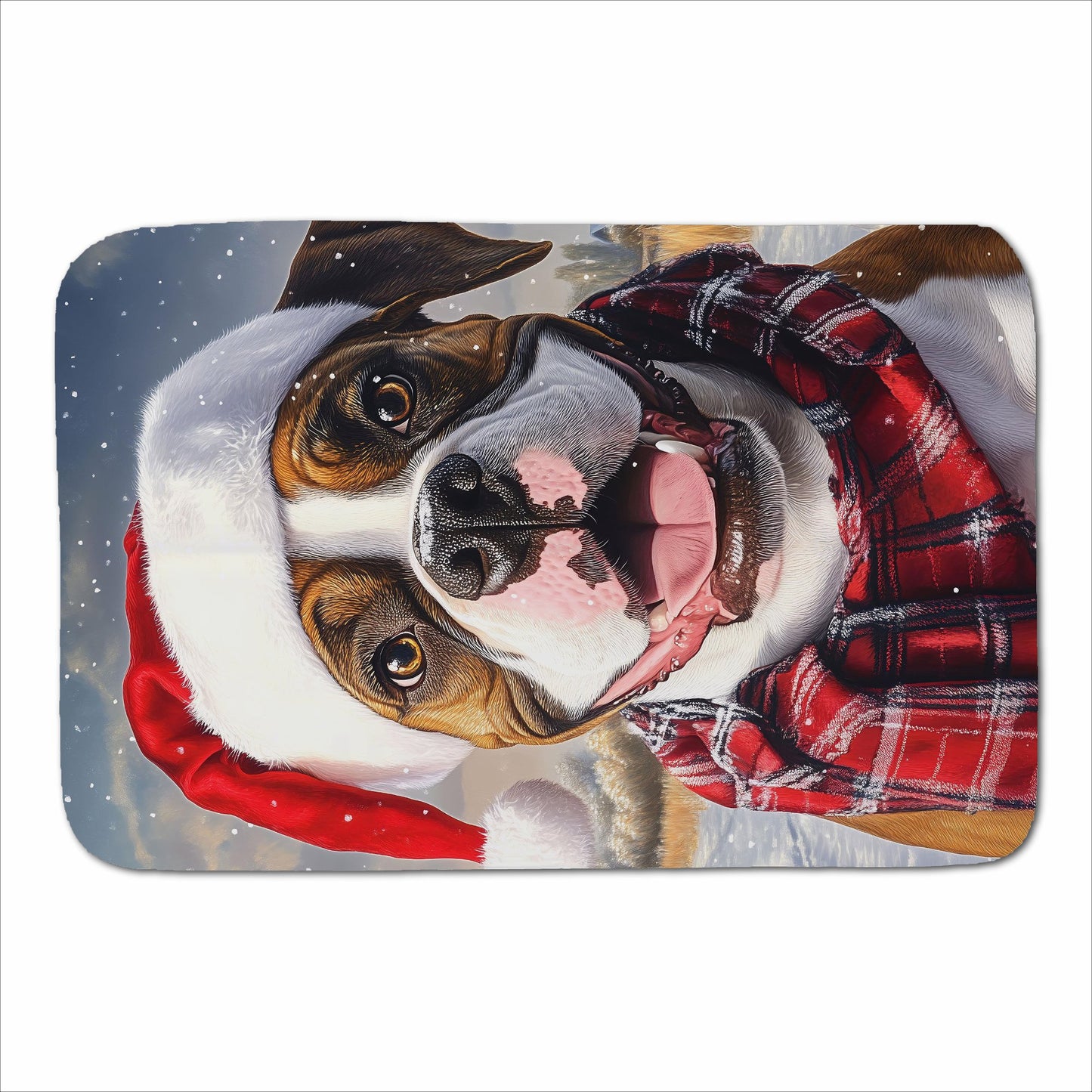 Snowy Christmas Boxer Dog Sherpa Blanket