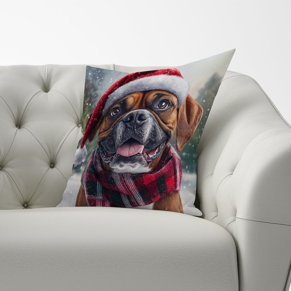 Christmas Boxer Dog Cushion