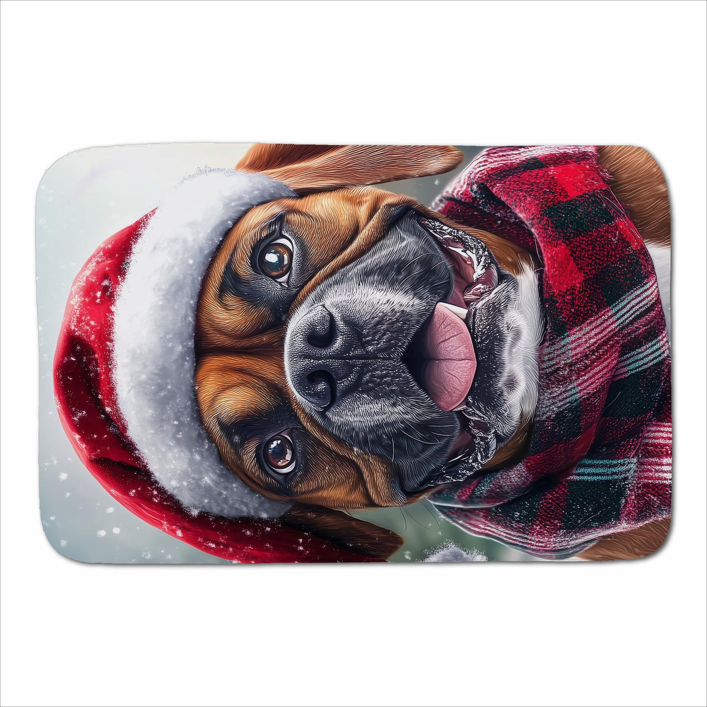 Christmas Boxer Dog Sherpa Blanket