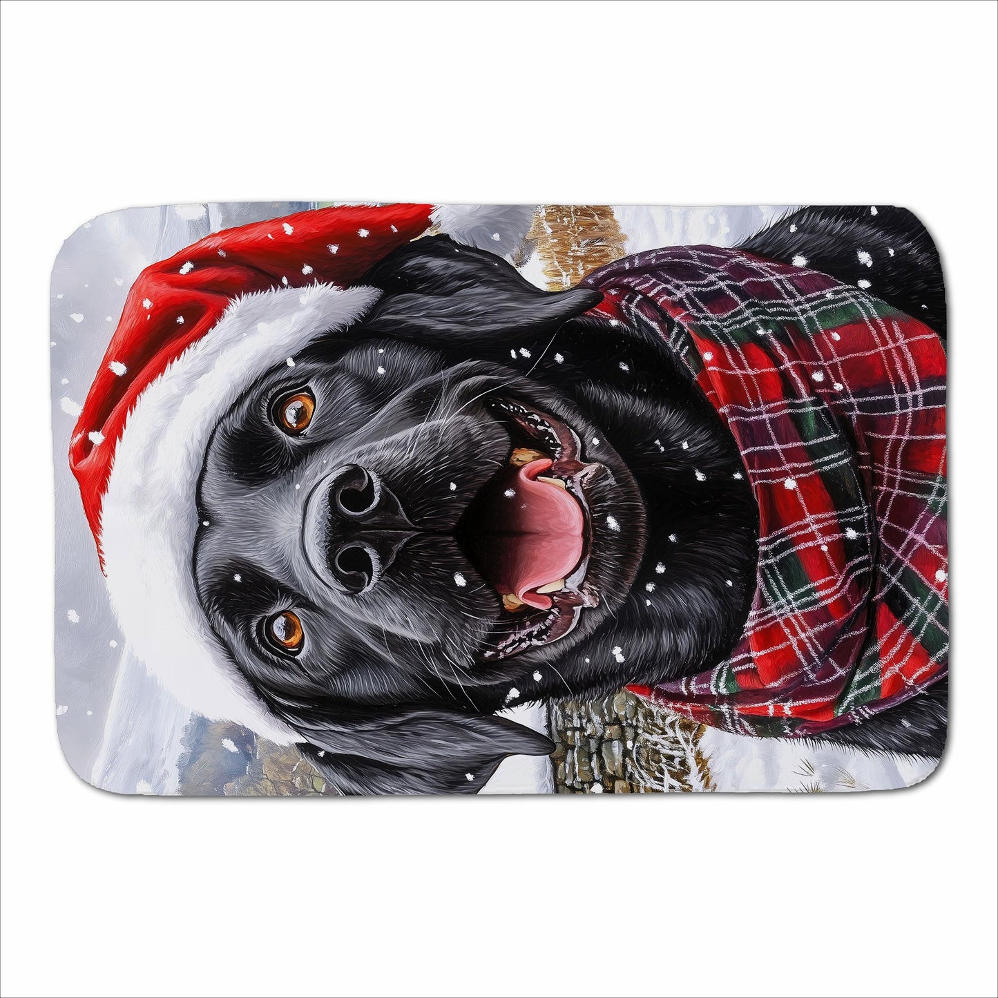 Christmas Black Labrador Sherpa Blanket