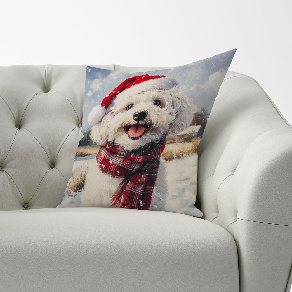 Christmas Bischon Frise Cushion