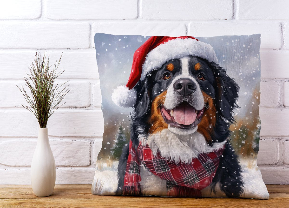 Christmas Bernese Mountain Dog Cushion