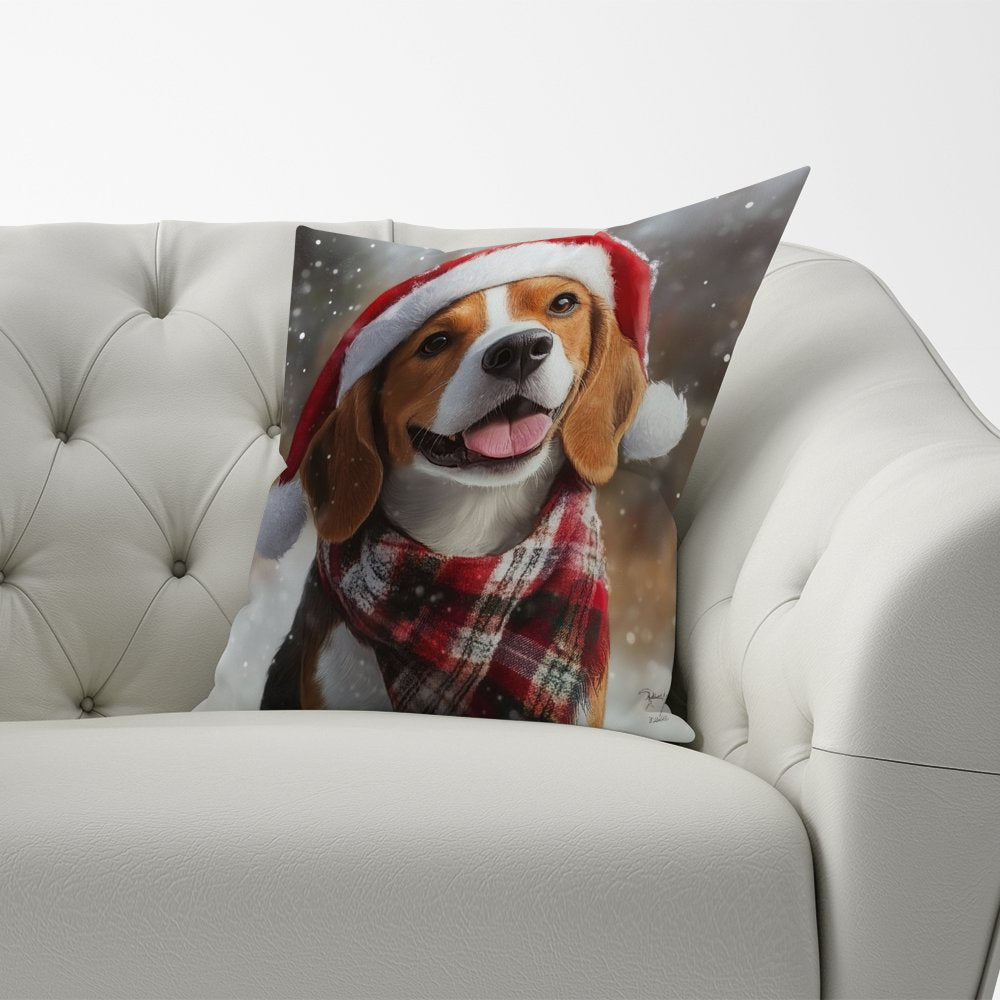 Christmas Beagle Cushion