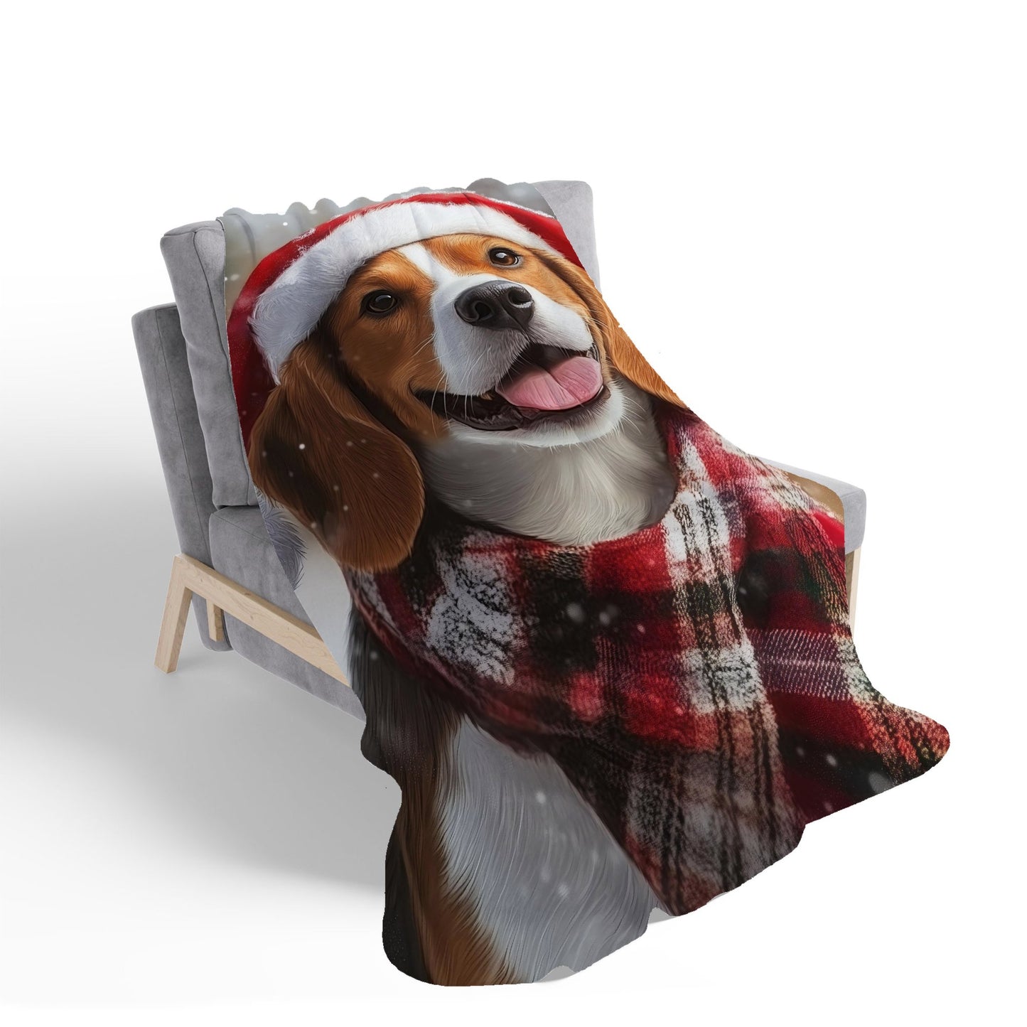 Christmas Beagle Sherpa Blanket