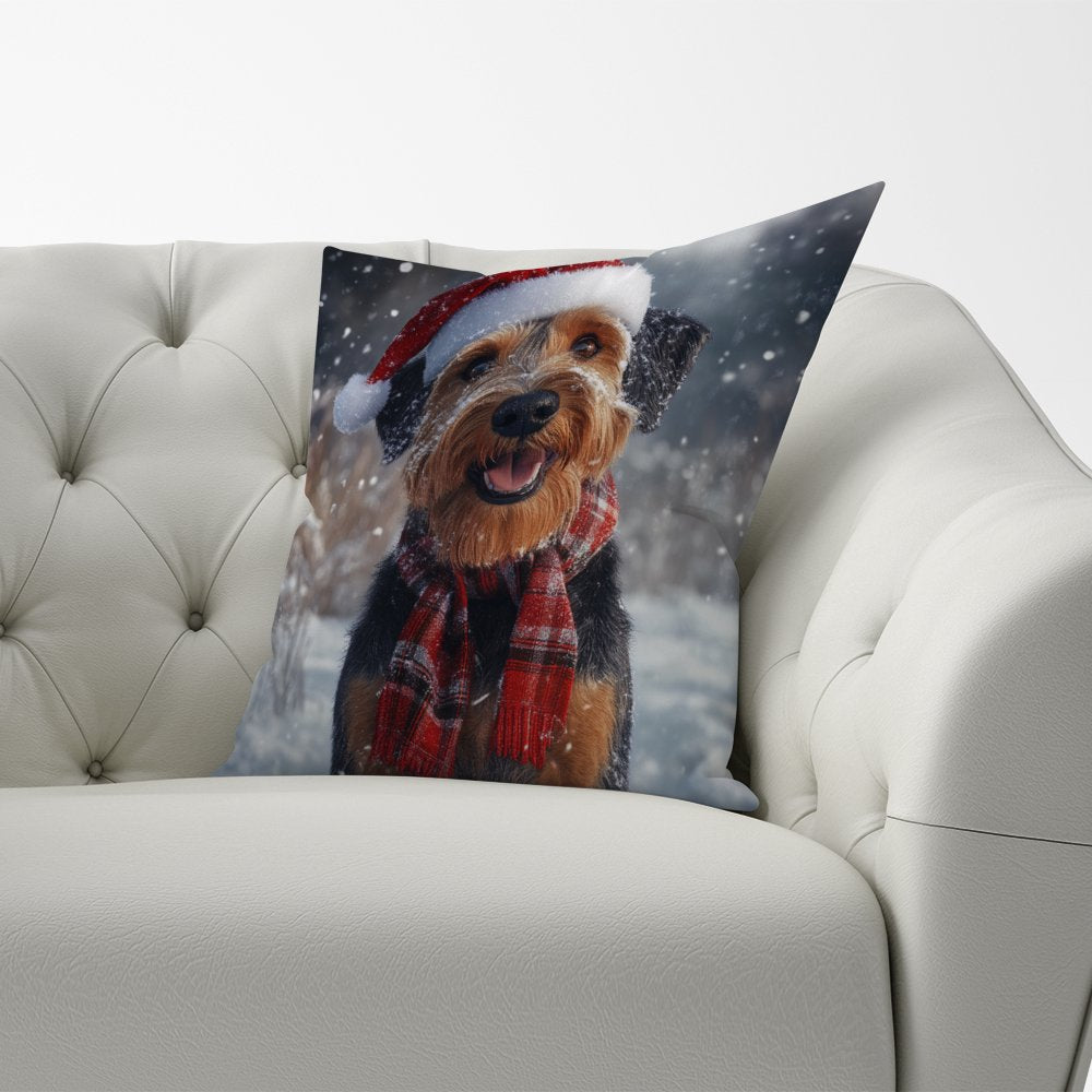 Christmas Airedale Terrier Cushion