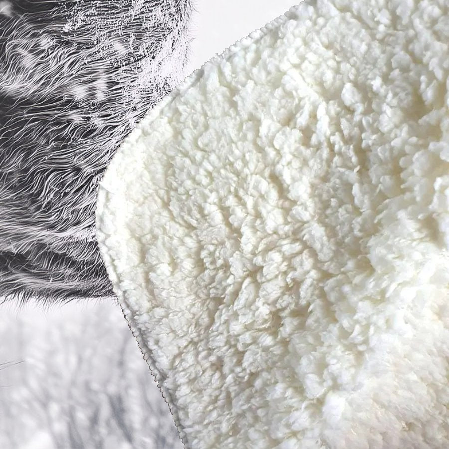 Snowy Black And White Highland Cow Sherpa Blanket