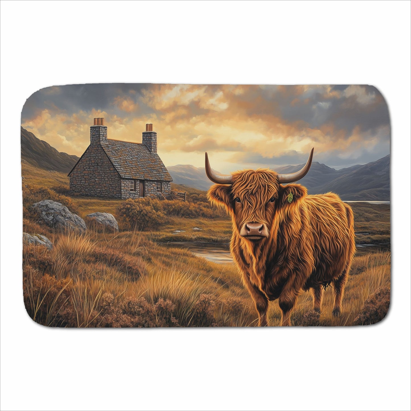Highland Cow And A Cottage Sherpa Blanket