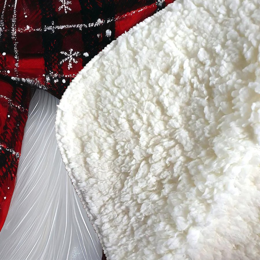 Snowy Christmas Black Cat Sherpa Blanket