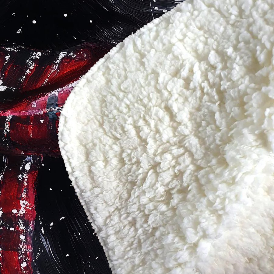 Black Snowy Christmas Cat Sherpa Blanket