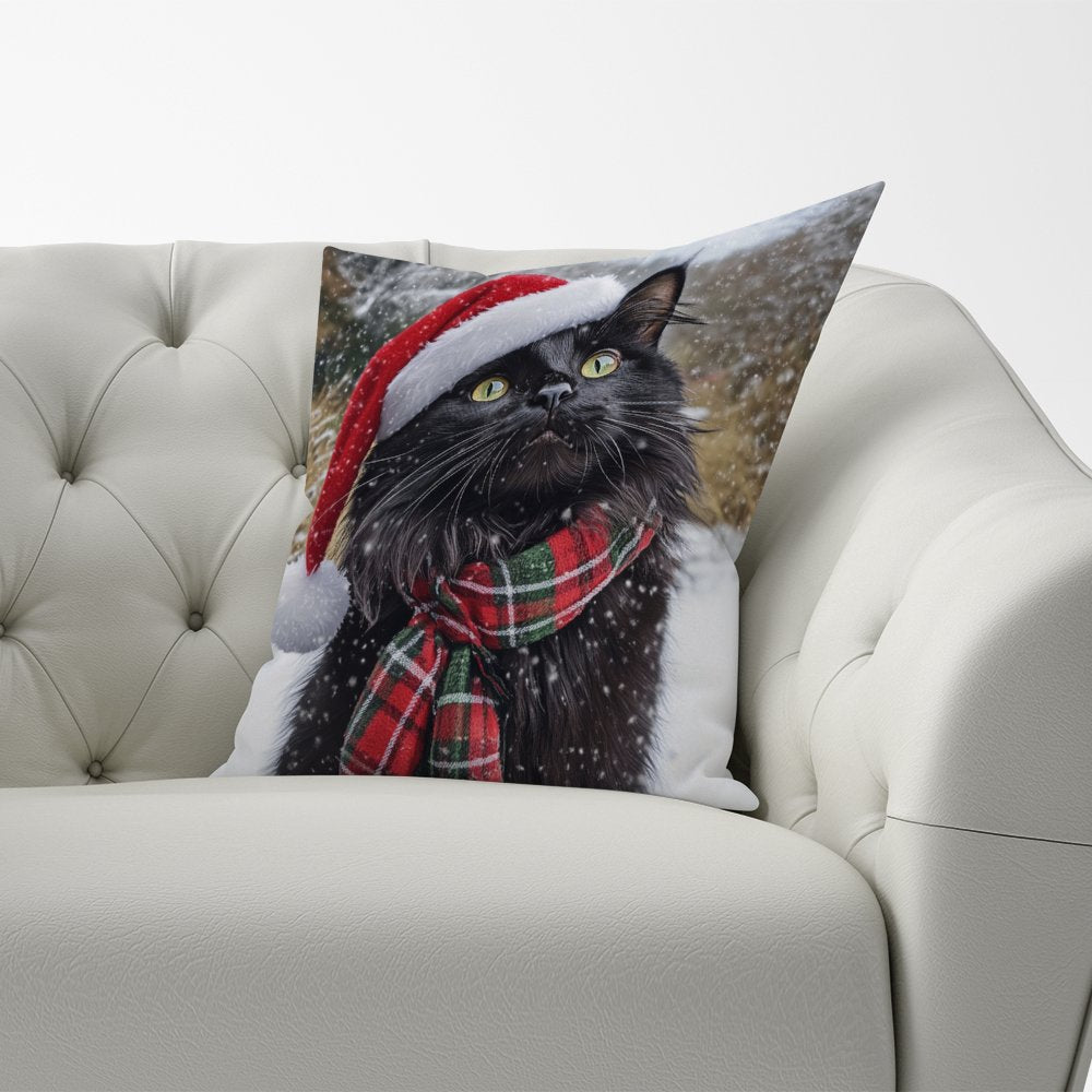 Snowy Christmas Maine Coon Cushion