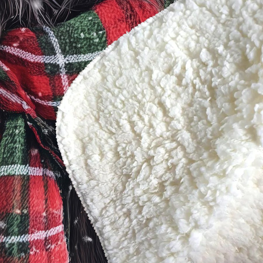 Snowy Christmas Maine Coon Sherpa Blanket