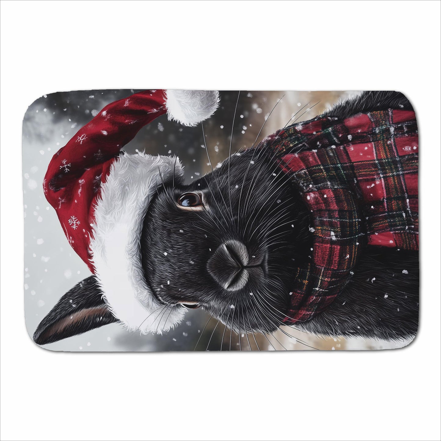 Christmas Black Rabbit Sherpa Blanket