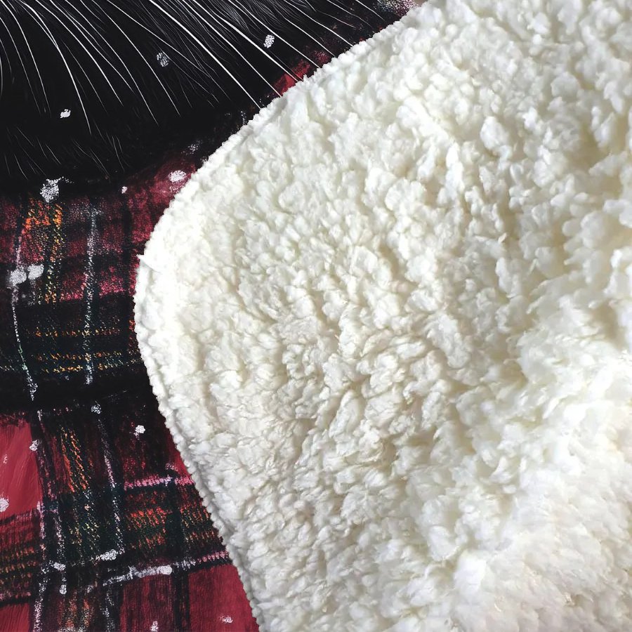 Christmas Black Rabbit Sherpa Blanket