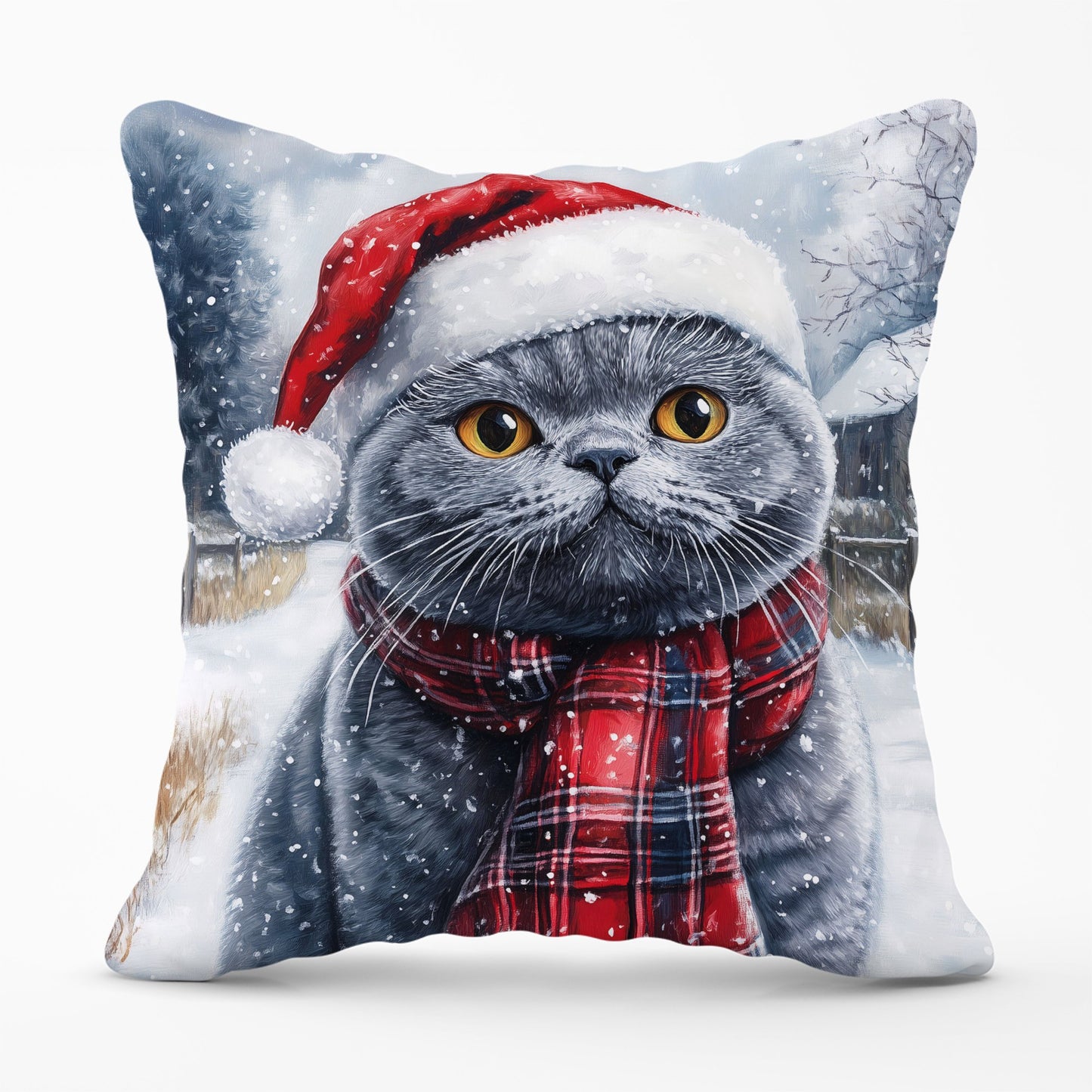 Christmas British Blue Cushion