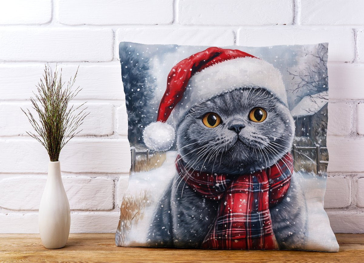 Christmas British Blue Cushion