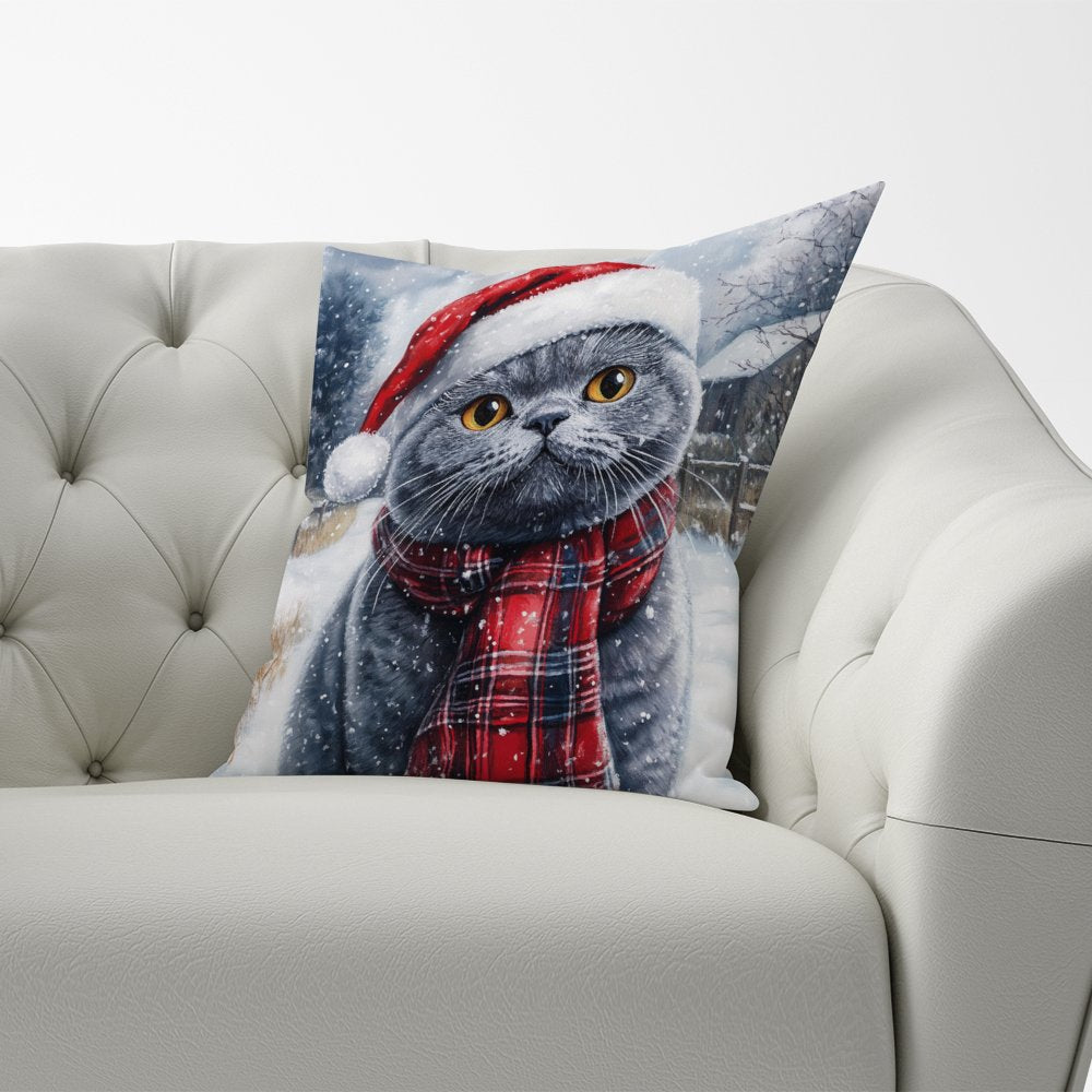 Christmas British Blue Cushion